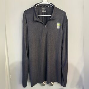 NEW Men's L Tech Gear Long Sleeve Shirt Quarter Zip Dry Tek Charcoal Gray.
